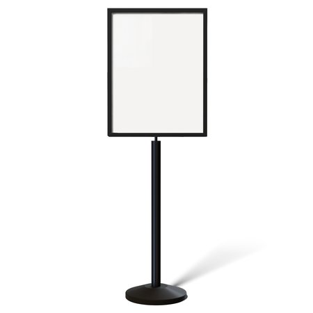 MONTOUR LINE Sign Frame Floor Standing 22 x 28 in. V Black Steel, PLEASE WAIT HERE FS200-2228-V-BK-PLSWAITHERE